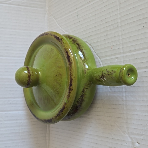 Fabrique EN Italie De Silva Made in Italy Stoneware Soup Bowl with Handle Green - Picture 3 of 11